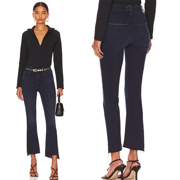 NWT Mother Insider Crop Step Fray Raw Cut Jeans Night Tripper Size: 27 - Picture 9 of 9